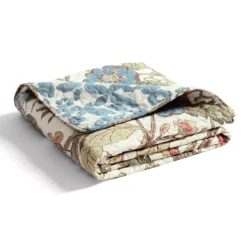 Cream & Green Floral Sydney Quilted Throw, (50" X 60") -Northlight Sales Store 810553568 3