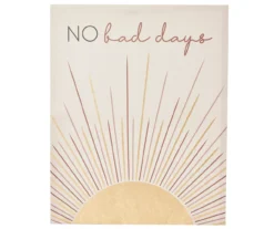 "No Bad Days" Brown & Gold Sun Canvas