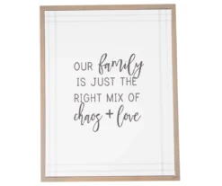 "Chaos & Love" White & Gray Framed Canvas