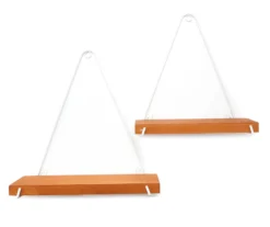 Brown & White Triangle Hanging Shelf, 2-Pack