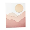 White & Pink Modern Landscape Wrapped Canvas