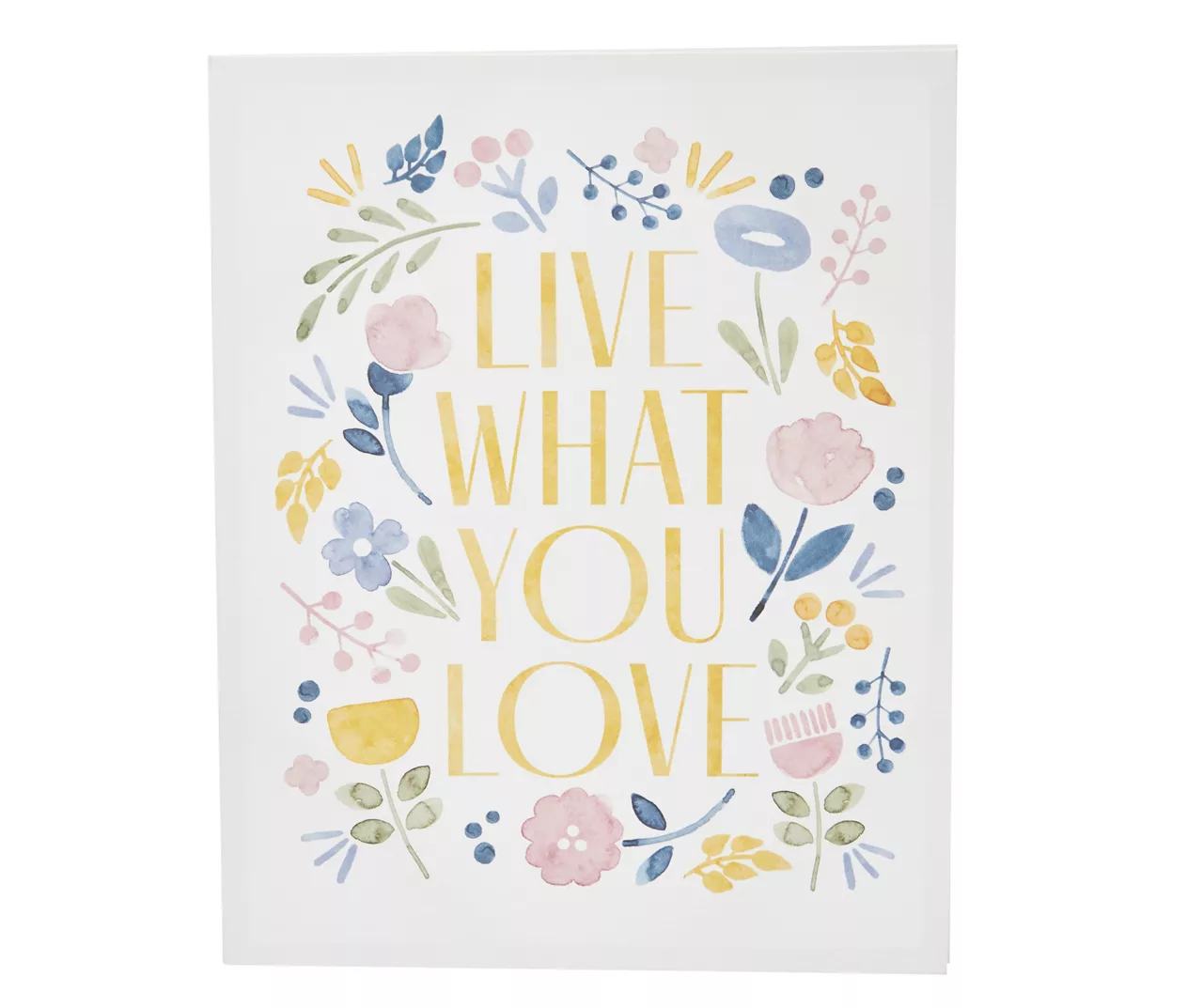 "Live What You Love" White & Pastel Floral Wrapped Canvas 3 "Live What You Love" White & Pastel Floral Wrapped Canvas