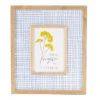 "Shine Brighter" Blue & White Floral Grid-Accent Framed Wall Plaque