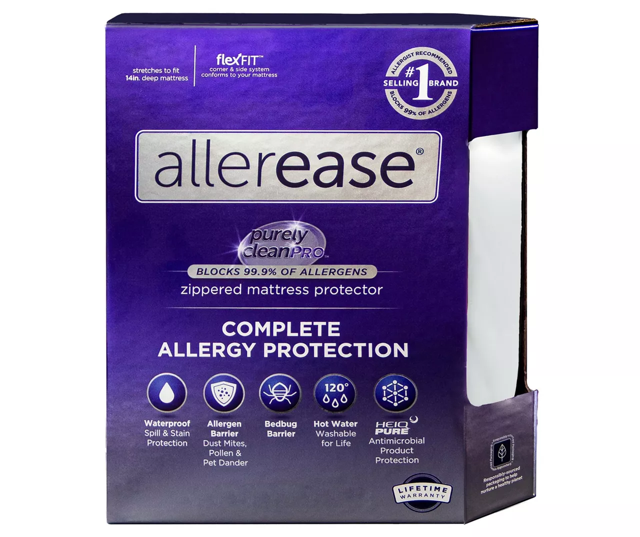 Allerease Purely Clean Pro Zippered Mattress Protector 3 Allerease Purely Clean Pro Zippered Mattress Protector
