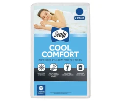 White Cool Comfort Microfiber Standard Zippered Pillow Protector, 2-Pack