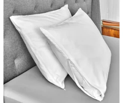 White Cool Comfort Microfiber Standard Zippered Pillow Protector, 2-Pack -Northlight Sales Store 810558450 4