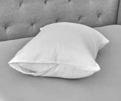 White Cool Comfort Microfiber Standard Zippered Pillow Protector, 2-Pack -Northlight Sales Store 810558450 5