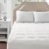 White Waterproof Down-Alternative California King Mattress Pad