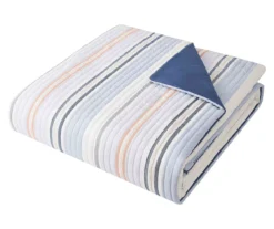 Broyhil Blue & Coral Stripe Comforter Set -Northlight Sales Store 810558692 3