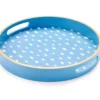 Blue & White Spots Round Decorative Tray -Northlight Sales Store 810563432