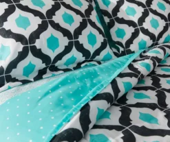 Blue & Black Arabesque Microfiber Twin 6-Piece Bed-in-a-Bag Set 9 Blue & Black Arabesque Microfiber Twin 6-Piece Bed-in-a-Bag Set -Northlight Sales Store 810563446 810563445 810563444 810563443 2 1