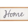 "Home" White & Charcoal Framed Wall Plaque