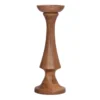 Walnut Brown Curved Pillar Candle Holder, (14")