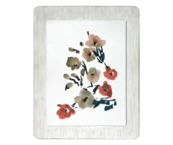 Dark Green & Red Floral Rounded-Corner Framed Wall Plaque