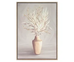 Taupe & Beige Pampas Grass Framed Canvas