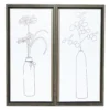 White & Black Floral Framed Canvas, 2-Pack -Northlight Sales Store 810564782