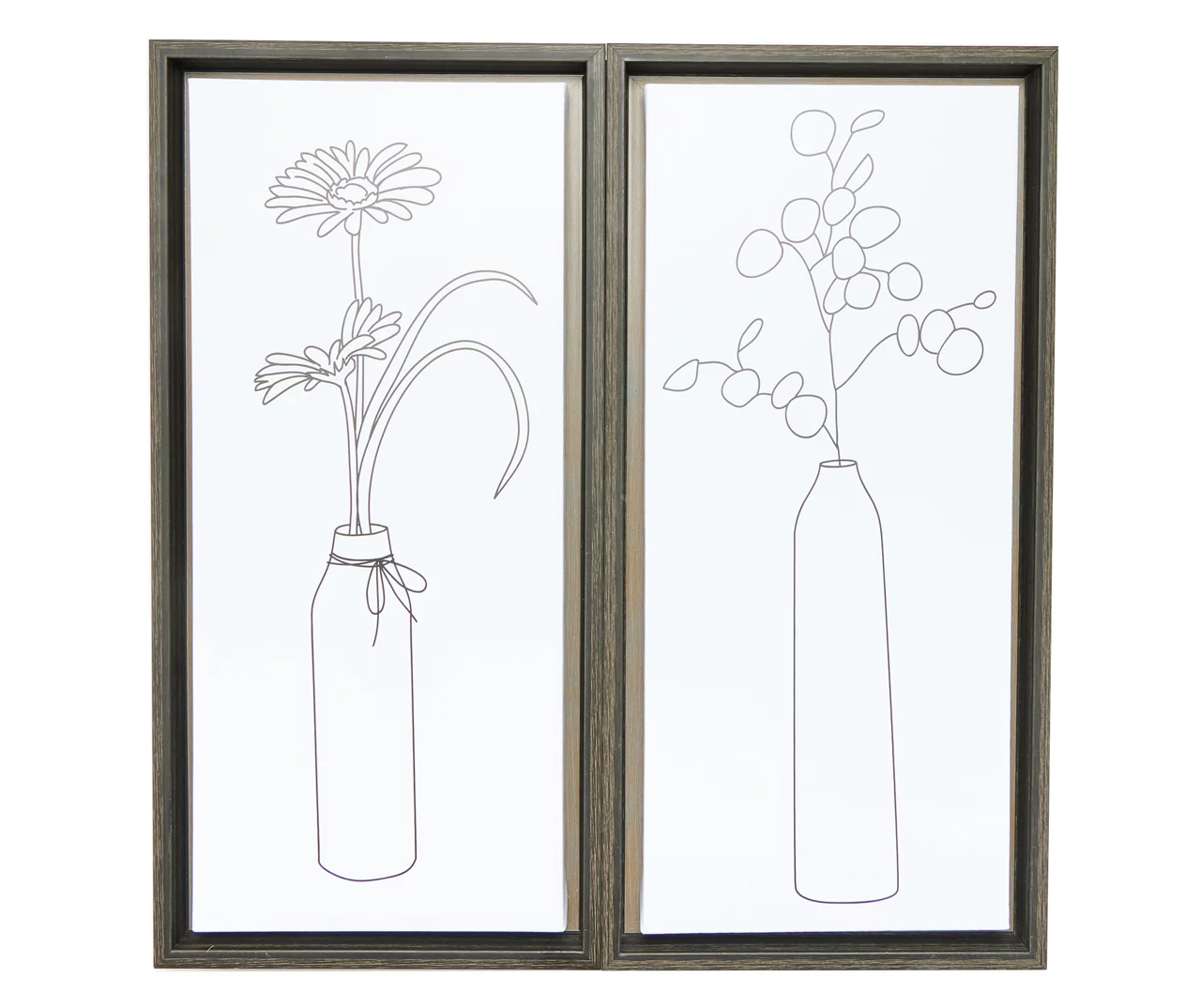White & Black Floral Framed Canvas, 2-Pack 3 White & Black Floral Framed Canvas, 2-Pack
