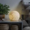 Warm White Perforated Flower Globe Table Lamp, (6") 2 Warm White Perforated Flower Globe Table Lamp, (6") -Northlight Sales Store 810566025
