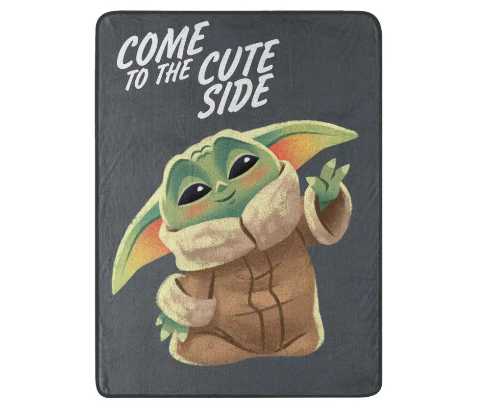 Raschel The Mandalorian "Cute Side" Charcoal Grogu Micro Throw, (46" X 60") 3 Raschel The Mandalorian "Cute Side" Charcoal Grogu Micro Throw, (46" X 60")