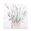 White & Green Embellished Cattail Wrapped Canvas -Northlight Sales Store 810567733