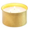 White Cashmere Gold Hammered Tin 3-Wick Candle, 21 Oz. -Northlight Sales Store 810570778
