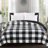 Black & White Buffalo Plaid Faux Fur Full/Queen Comforter 1 Black & White Buffalo Plaid Faux Fur Full/Queen Comforter -Northlight Sales Store 810573780 810573792