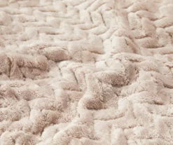 Tan Chevron Embossed Velvet King Blanket -Northlight Sales Store 810573799 810573801 2