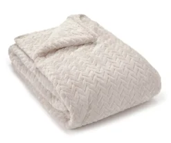 Broyhill Whisper White Chevron Embossed Velvet Blanket 9 Broyhill Whisper White Chevron Embossed Velvet Blanket -Northlight Sales Store 810573800 810573798 810617576 1