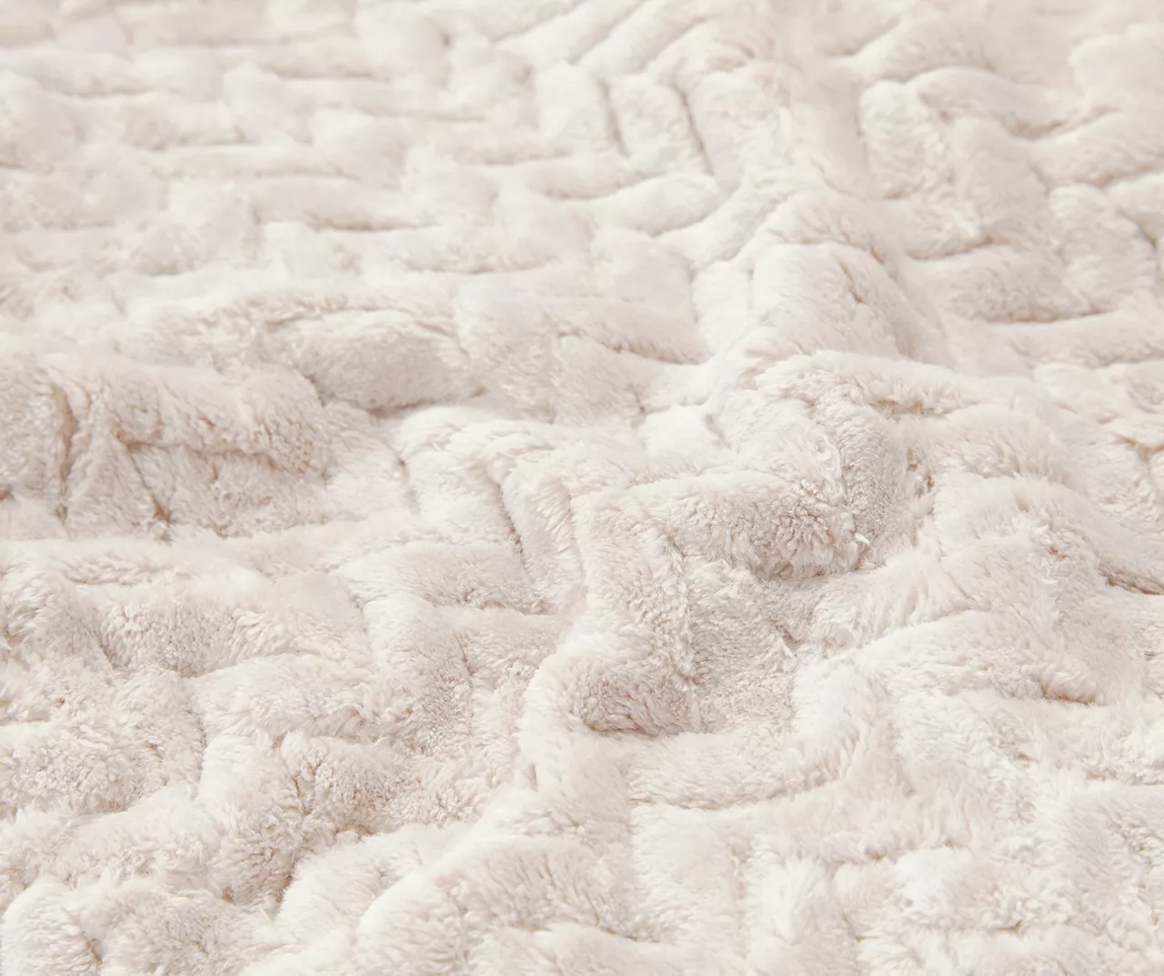 Whisper White Zigzag-Embossed Velvet King Blanket 5 Whisper White Zigzag-Embossed Velvet King Blanket - Image 3