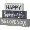 "Happy Father's Day" LED Stack Block Tabletop Decor -Northlight Sales Store 810574262 1