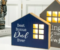"King Of The House" & "Best Bonus Dad Ever" House 2-Piece LED Tabletop Decor Set -Northlight Sales Store 810574264 3