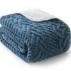 Broyhill Cable-Knit Texture Sherpa Throw, (50" X 60")