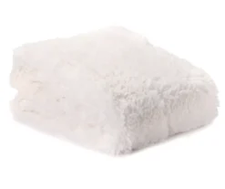 White Faux Fur Throw, (50" X 60")