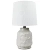 Ivory Geometric Embossed Ceramic Table Lamp With Bulb -Northlight Sales Store 810587340 A0 1