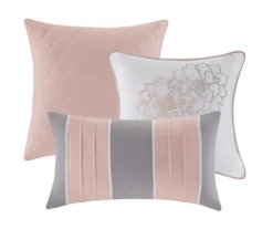 Jane Gray & Blush Floral King 7-Piece Comforter Set -Northlight Sales Store 810590685 810590684 810590683 810590682 3