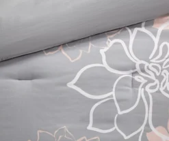 Jane Gray & Blush Floral King 7-Piece Comforter Set -Northlight Sales Store 810590685 810590684 810590683 810590682 8