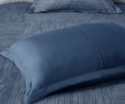 Kelan Navy Streak Patchwork Seersucker California King 7-Piece Comforter Set -Northlight Sales Store 810590761 810590862 810590861 10 2