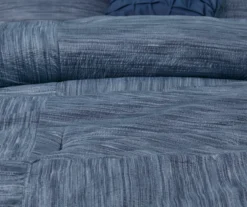 Kelan Navy Streak Patchwork Seersucker Queen 7-Piece Comforter Set -Northlight Sales Store 810590761 810590862 810590861 12 1