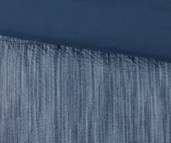 Kelan Navy Streak Patchwork Seersucker King 7-Piece Comforter Set -Northlight Sales Store 810590761 810590862 810590861 13