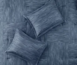 Kelan Navy Streak Patchwork Seersucker King 7-Piece Comforter Set -Northlight Sales Store 810590761 810590862 810590861 6