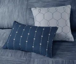 Kelan Navy Streak Patchwork Seersucker Queen 7-Piece Comforter Set -Northlight Sales Store 810590761 810590862 810590861 7 1