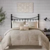 Kelan Taupe Streak Patchwork Seersucker Queen 7-Piece Comforter Set -Northlight Sales Store 810590766 810590765 810590762 1 1