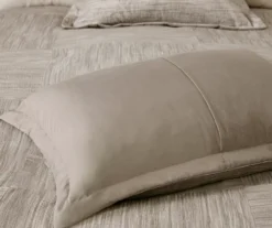 Kelan Taupe Streak Patchwork Seersucker King 7-Piece Comforter Set -Northlight Sales Store 810590766 810590765 810590762 10