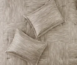 Kelan Taupe Streak Patchwork Seersucker King 7-Piece Comforter Set -Northlight Sales Store 810590766 810590765 810590762 6