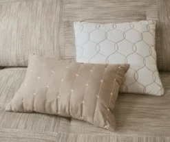 Kelan Taupe Streak Patchwork Seersucker King 7-Piece Comforter Set -Northlight Sales Store 810590766 810590765 810590762 7