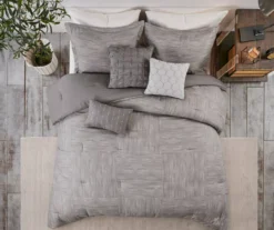 Kelan Gray Streak Patchwork Seersucker King 7-Piece Comforter Set -Northlight Sales Store 810590769 810590768 810590767 3