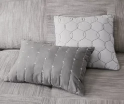 Kelan Gray Streak Patchwork Seersucker Queen 7-Piece Comforter Set -Northlight Sales Store 810590769 810590768 810590767 7 1