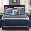 Beverly Navy & White Color Block California King 7-Piece Comforter Set -Northlight Sales Store 810590775 810590774 810590773 1