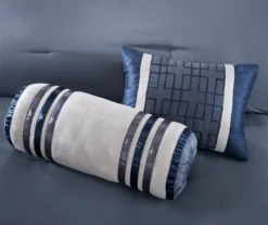 Beverly Navy & White Color Block California King 7-Piece Comforter Set 11 Beverly Navy & White Color Block California King 7-Piece Comforter Set -Northlight Sales Store 810590775 810590774 810590773 4