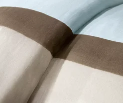 Beverly Light Blue & Brown Color Block King 7-Piece Comforter Set -Northlight Sales Store 810590778 810590777 810590776 10